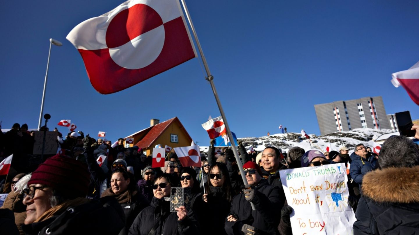 Proteste gegen Trump in Nuuk im März 2025