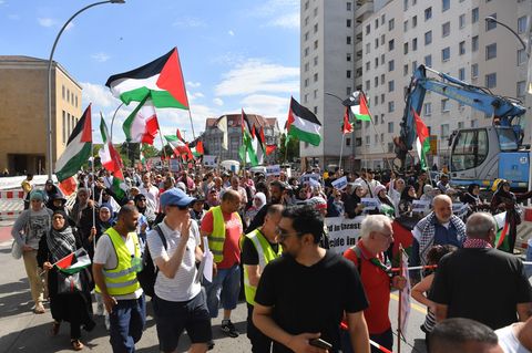 In Berlin gab es zahlreiche propalästinensische Demonstrationen. (Archivbild) Foto: Paul Zinken/dpa