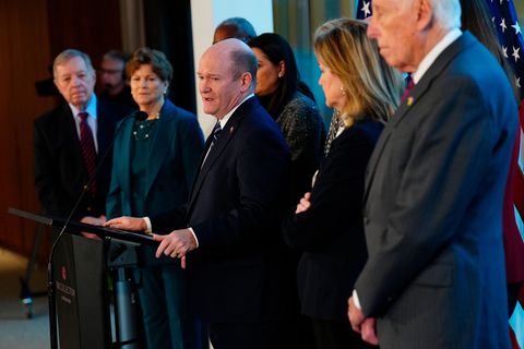 Eine Gruppe US-Parlamentarier ist nach Dänemark gereist. Foto: Ida Marie Odgaard/Ritzau Scanpix Foto via AP/dpa