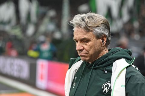 Hatte einiges zu verdauen nach dem Remis gegen Frankfurt: Werder-Cheftrainer Horst Steffen. Foto: dpa