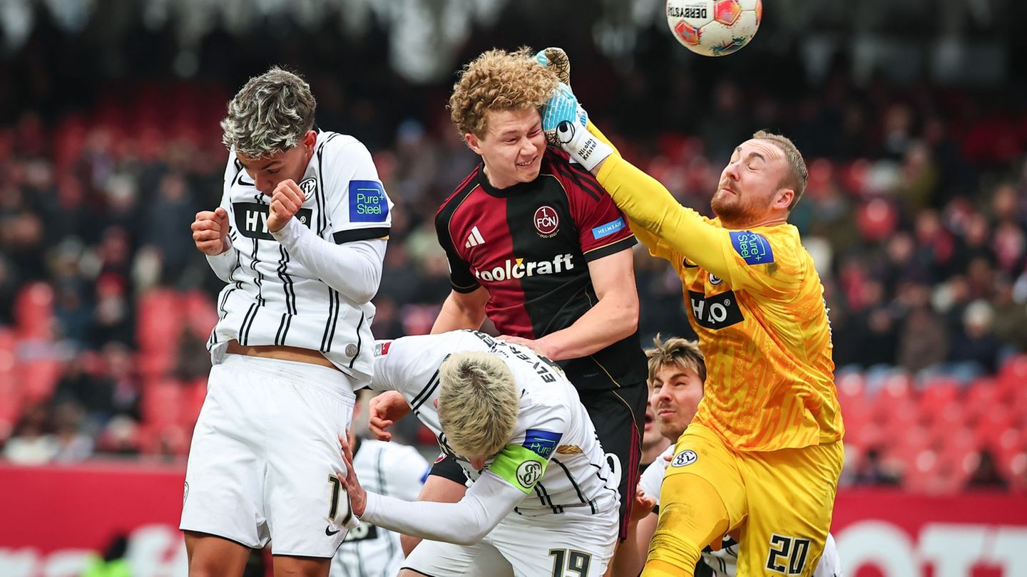 Piet Scobel gibt ein starkes Startelfdebüt beim 1. FC Nürnberg. Foto: Daniel Karmann/dpa