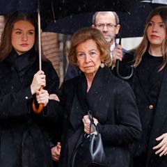 Prinzessin Leonor, Altkönigin Sofía und Infantin Sofía (v.l.) in Madrid.