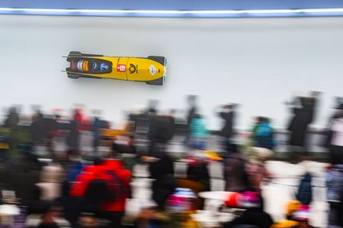 Francesco Friedrich und Alexander Schüller (Deutschland) verpassen beim Heim-Weltcup in Altenberg den Sieg im Zweierbob. Foto: R