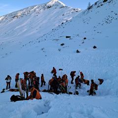 Rettungskräfte waren nach einem Lawinenabgang am Finsterkopf im Einsatz