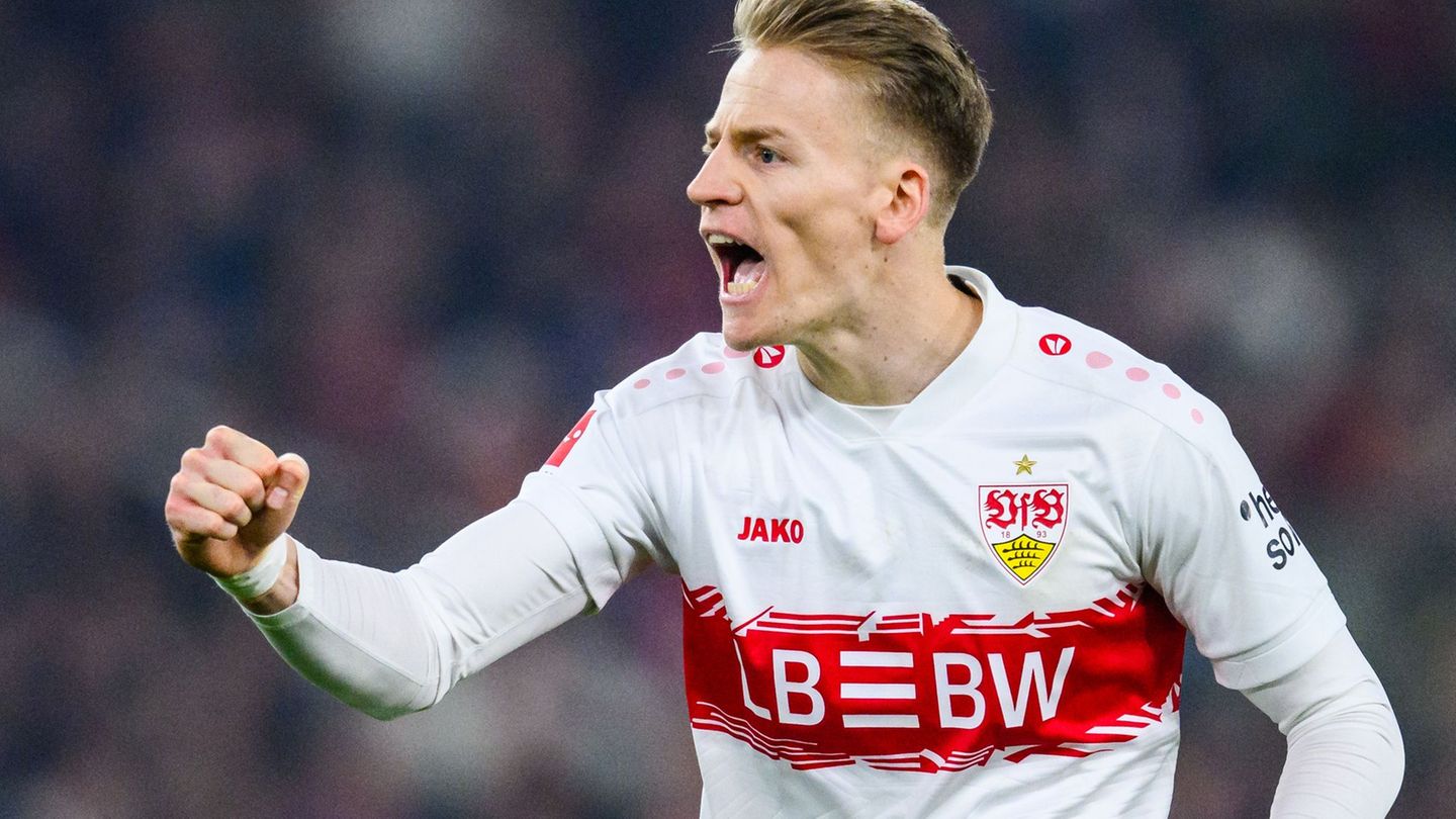 Chris Führich und der VfB treffen am Sonntag auf Union Berlin. (Archivbild) Foto: Tom Weller/dpa