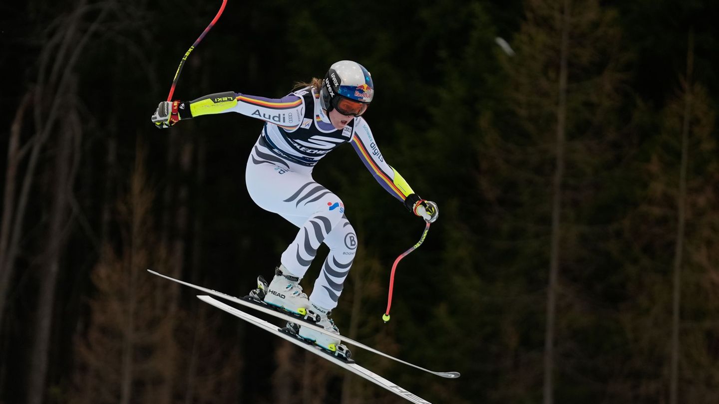 Vierter Sieg der Karriere, zweiter der Saison: Emma Aicher ist obenauf. Foto: Giovanni Auletta/AP/dpa