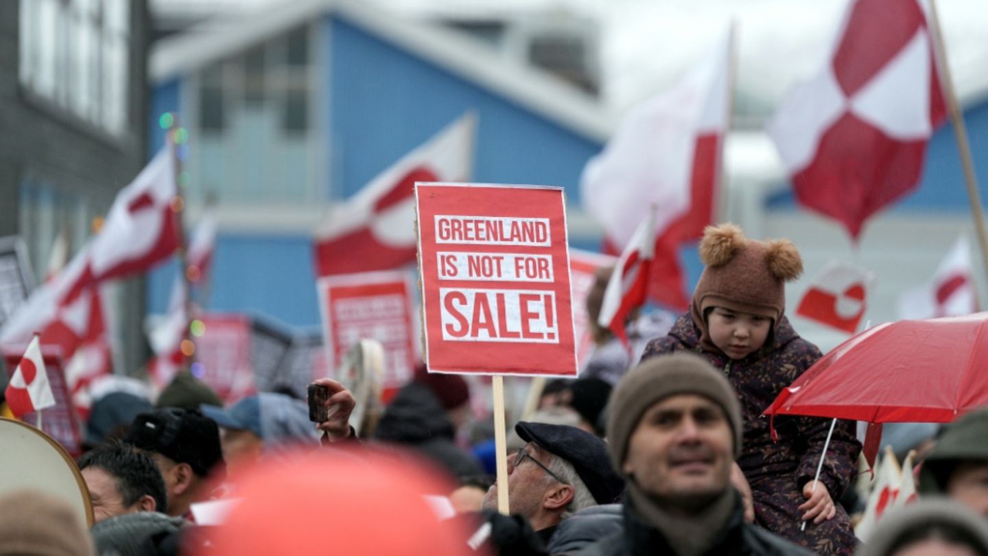 Demonstranten in Grönlands Hauptstadt Nuuk