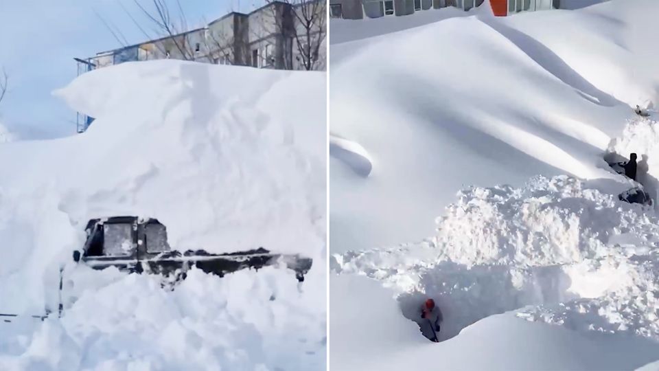 Schnee bis zum fünftem Stock – Kamtschatka versinkt in Eis