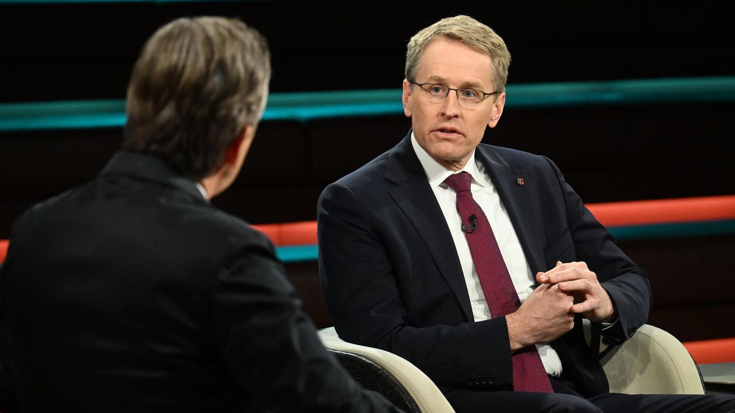 Ministerpräsident Daniel Günther (CDU) bei seinem Auftritt in der Talkshow von Markus Lanz