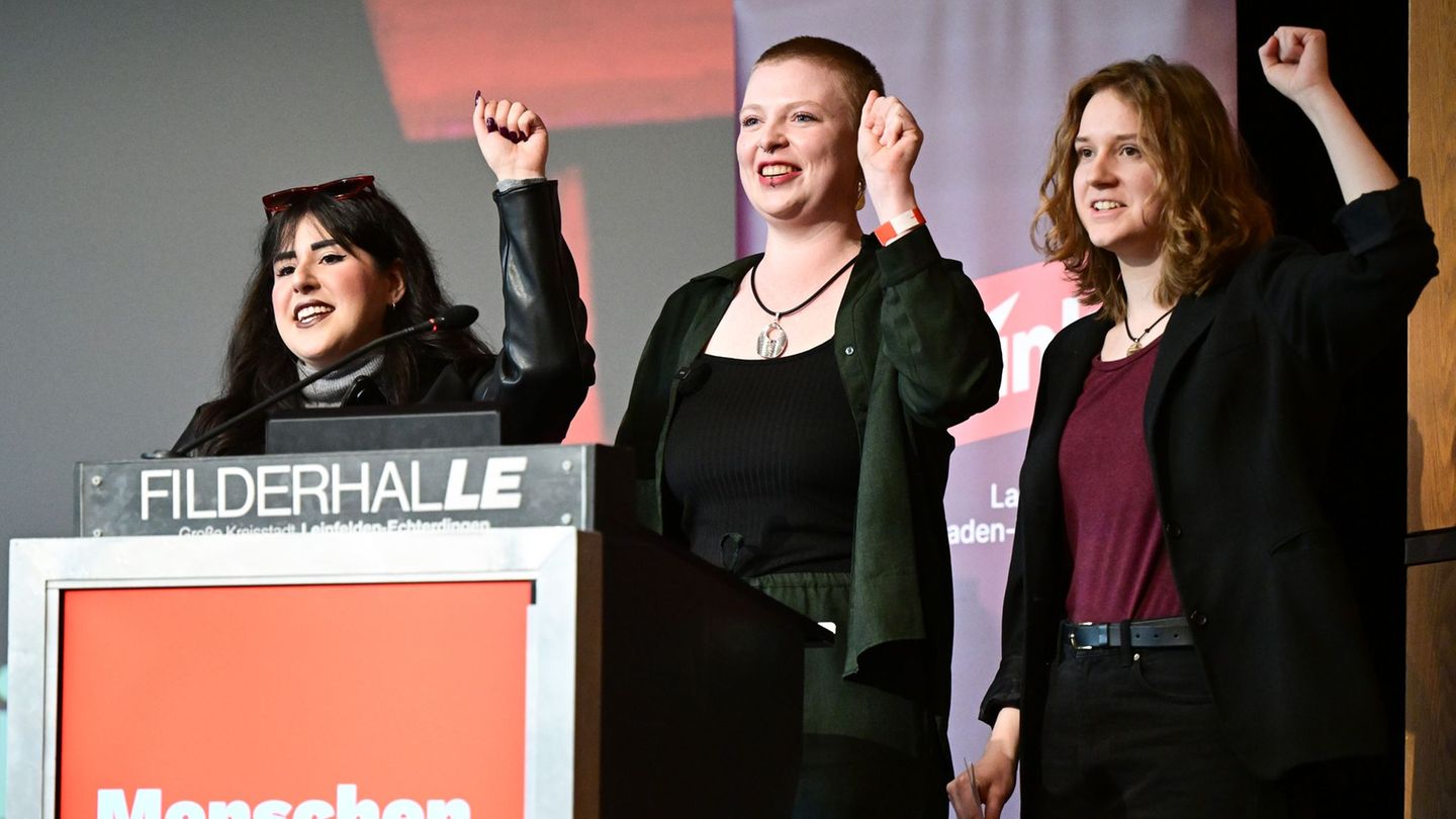 Drei junge Frauen gehen für die Linke ins Rennen. Foto: Bernd Weißbrod/dpa
