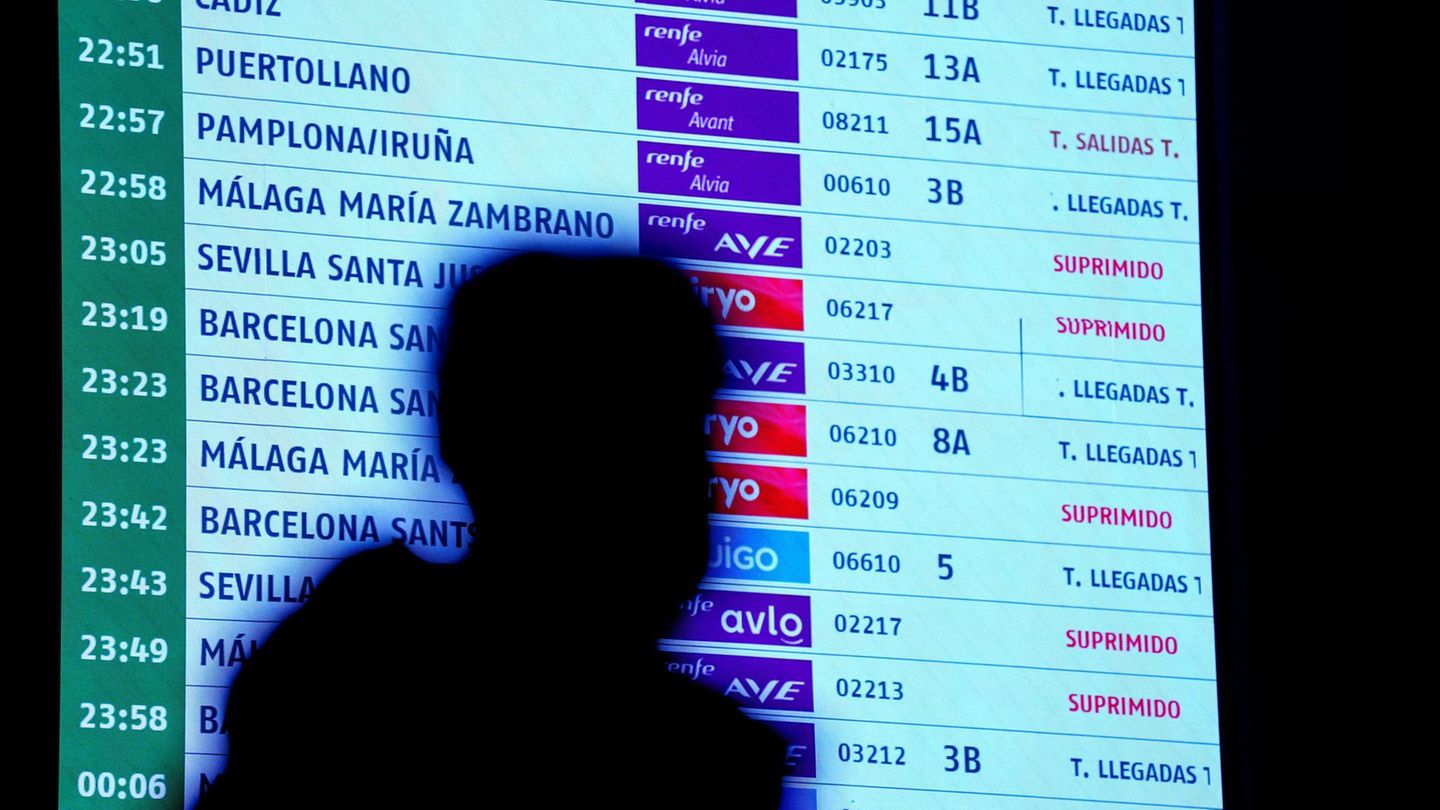 Anzeigetafel Madrid nach Unfall