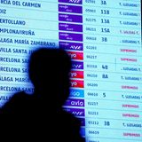 Anzeigetafel Madrid nach Unfall