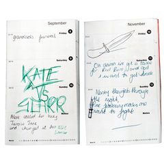 Zwei Seiten aus Sharon Carrs Tagebuch