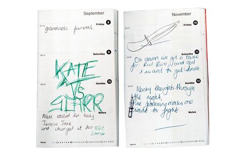 Zwei Seiten aus Sharon Carrs Tagebuch