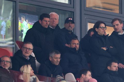 Jürgen Klopp auf der Tribüne des Leipziger Stadions. Foto: Jan Woitas/dpa