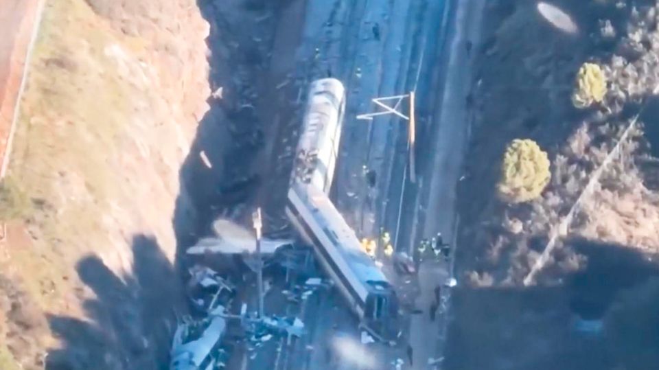 Unfallort des Zugunglücks in Spanien