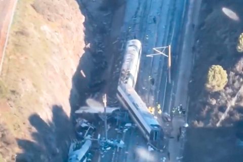 Unfallort des Zugunglücks in Spanien