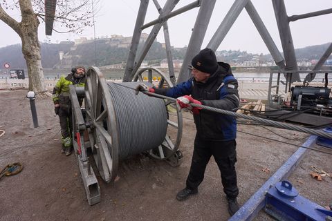 Das Seil wurde nun zum ersten Mal getauscht. Foto: Thomas Frey/dpa