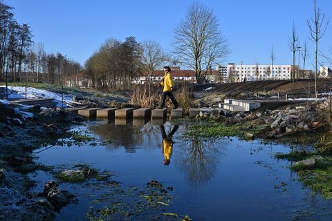 Für die Landesgartenschau wurde etwa bereits ein Abschnitt des Bachs Ohne renaturiert. Foto: Martin Schutt/dpa
