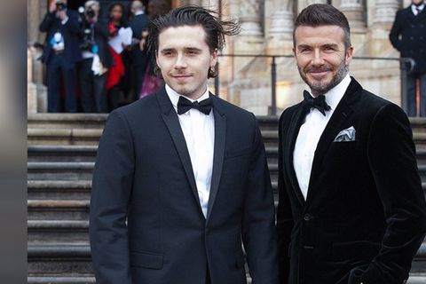 Ein Bild aus besseren Tagen: Brooklyn Beckham (l.) will sich nicht mehr mit Vater David und den anderen Familienmitgliedern ve