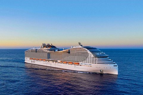 Rendering von der "MSC World Asia", des neues Kreuzfahrtschiffs von MSC Cruises