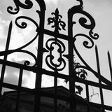 Ein verschnörkeltes Eingangstor aus Eisen