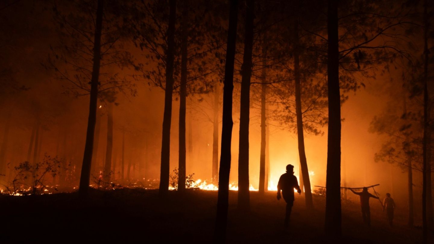 Bewohner kämpfen gegen Waldbrand nahe der Stadt Florida