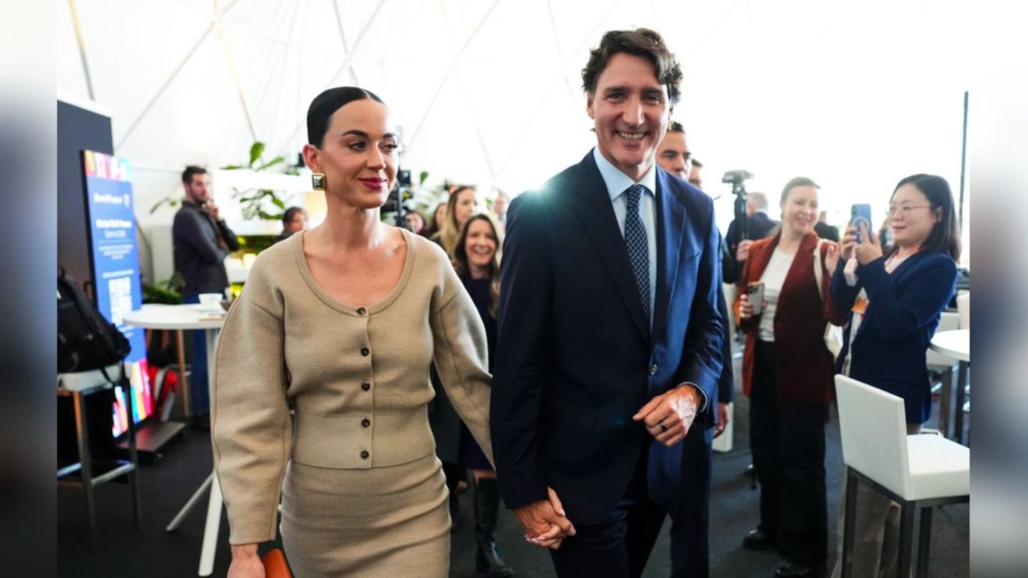 Katy Perry und Justin Trudeau Hand in Hand in Davos.