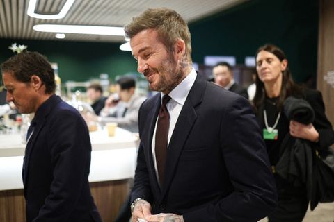 David Beckham ignorierte am Dienstag in Davos Fragen zu seinem Sohn Brooklyn Beckham