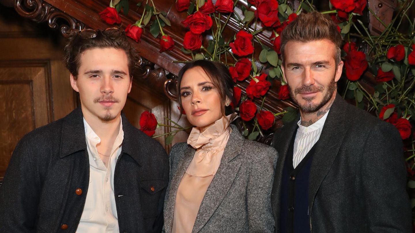 David und Victoria Beckham mit Sohn Brooklyn
