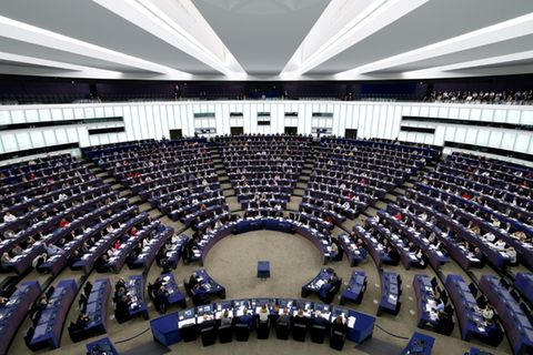 Der Plenarsaal des Europaparlaments in Straßburg