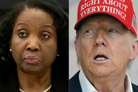 US-Notenbankerin Cook (l.) und Präsident Trump