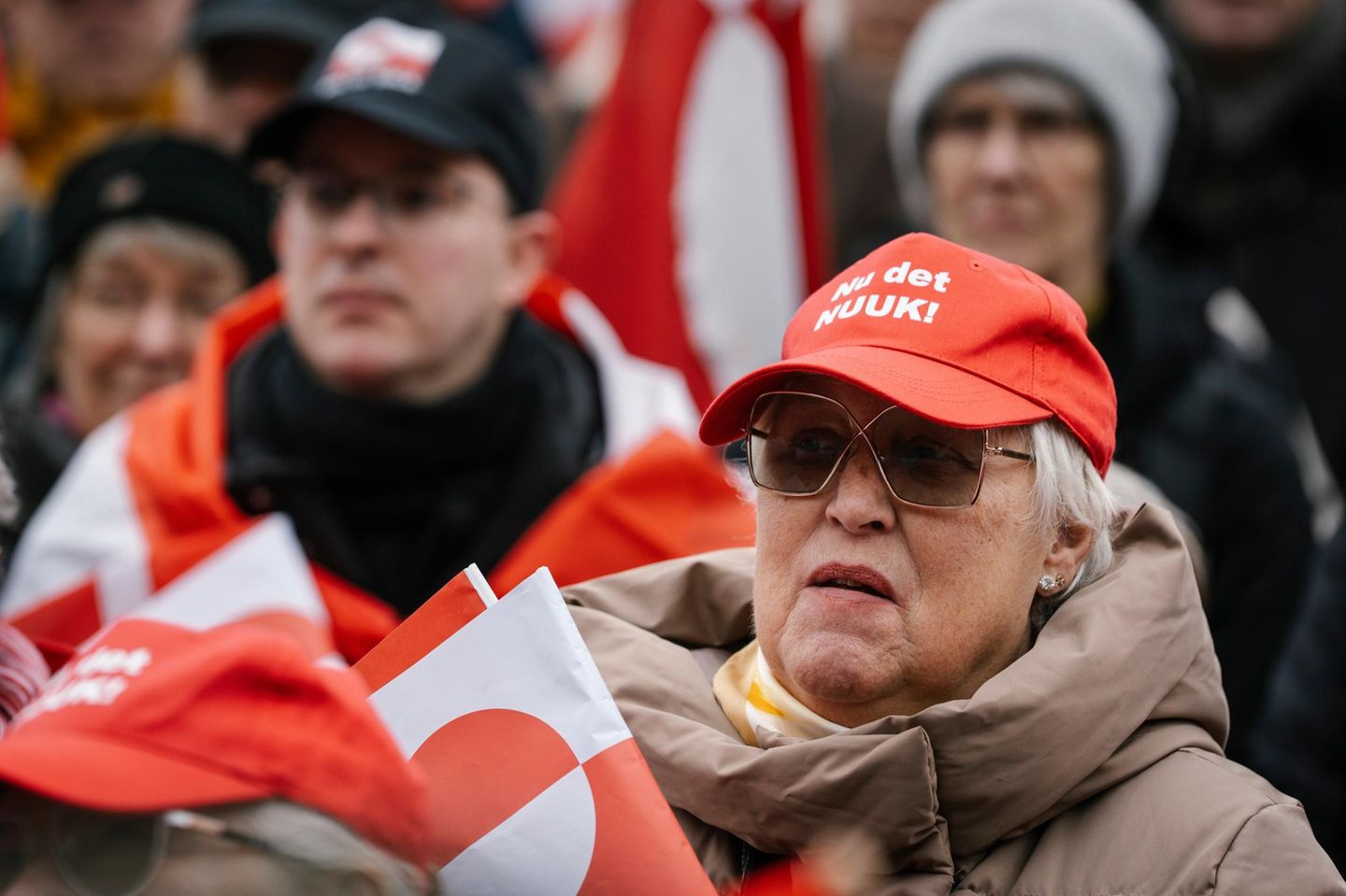 Demonstration in Kopenhagen, Dänemark, zur Unterstützung Grönlands