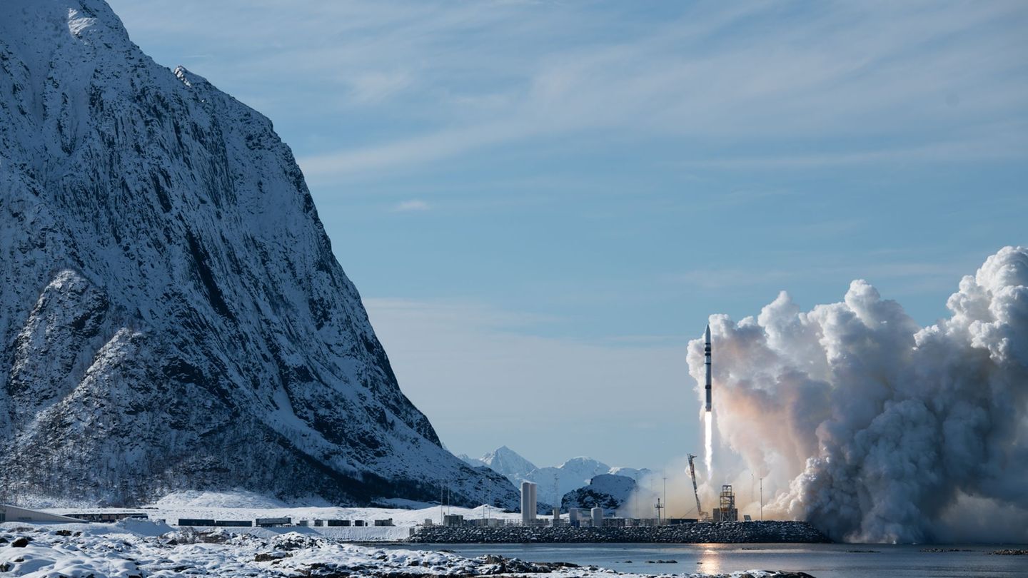 Der erste Testflug der Spectrum-Rakete im März 2025 (Handout) Foto: -/Isar Aerospace/dpa