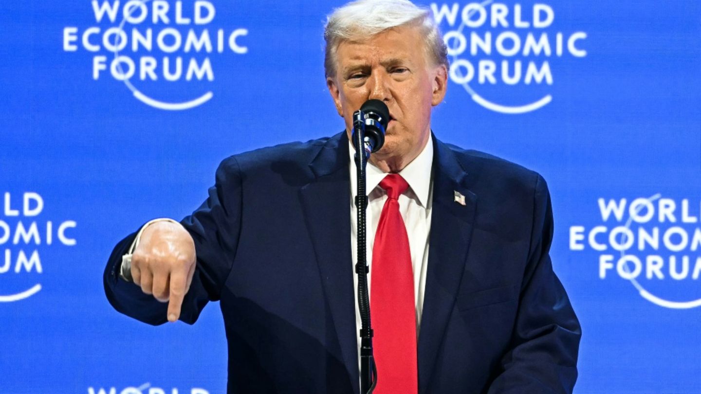 US-Präsident Donald Trump bei seiner Rede in Davos