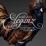 Ein braun-schwarz gefiedertes Huhn vor dunklem Hintergrund. Davor der Titel des Bildbandes in weißer Schrift.