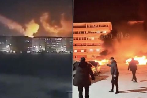 Fehlgeleitete Rakete? Russische Wohnhäuser gehen in Flammen auf