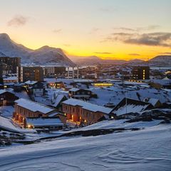 Eine Ansicht der Stadt Nuuk in Grönland