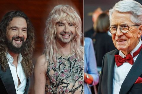 Tom (li.) und Bill Kaulitz übernehmen am 5. Dezember bei "Wetten, dass..?" und Frank Elstner freut's.