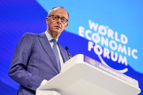 Friedrich Merz bei seiner Rede in Davos