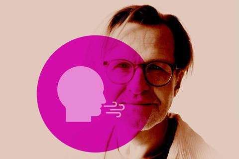 Grafik Reizhusten: Der Autor Bernhard Albrecht und ein Symbolbild "Husten"