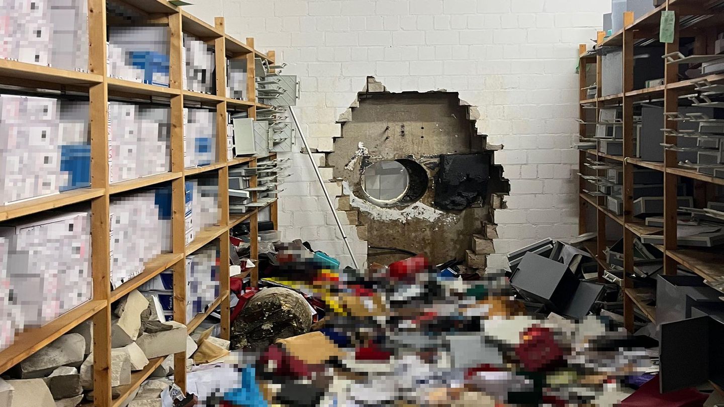 Der geplünderte Tresor in der Sparkasse Gelsenkirchen