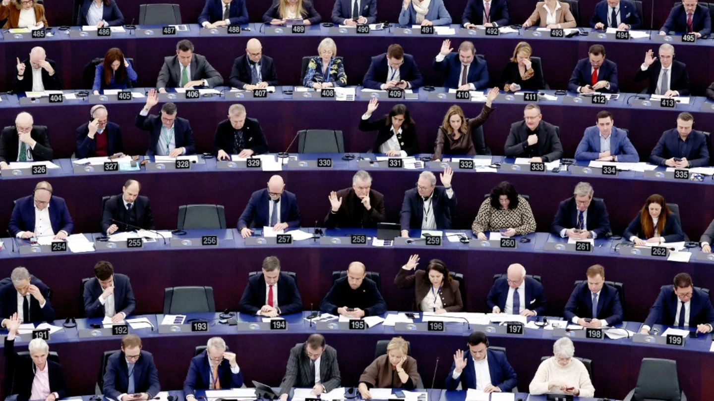 Abgeordnete des EU-Parlaments bei einer Abstimmung am Mittwoch
