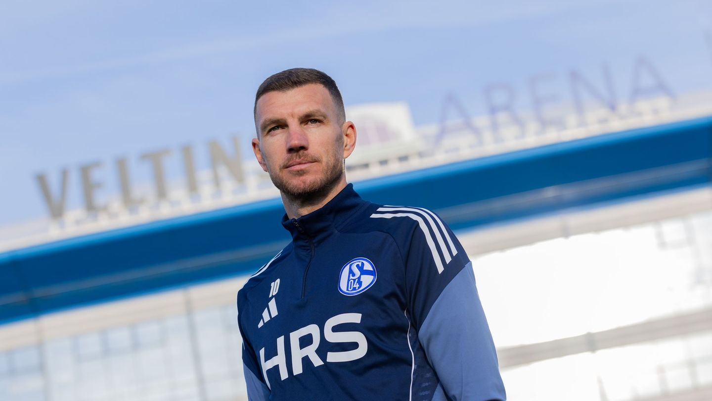 Edin Dzeko ist der neue Superstar auf Schalke. Foto: Rolf Vennenbernd/dpa