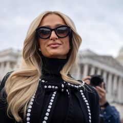 Paris Hilton vor dem Kapitol in Washington