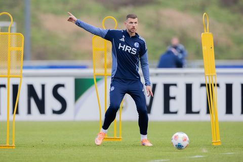 Edin Dzekos erstes Training auf Schalke lockt über 1.000 Fans an. Foto: Rolf Vennenbernd/dpa