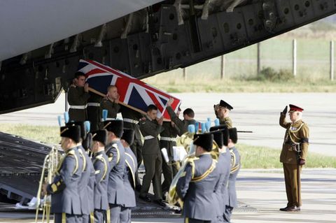 Sarg eines 2006 in Afghanistan gefallenen britischen Soldaten