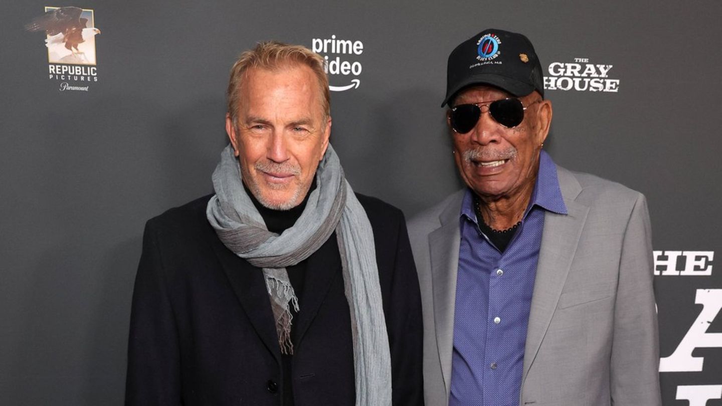 Kevin Costner und Morgan Freeman bei der Premiere zu "The Gray House".