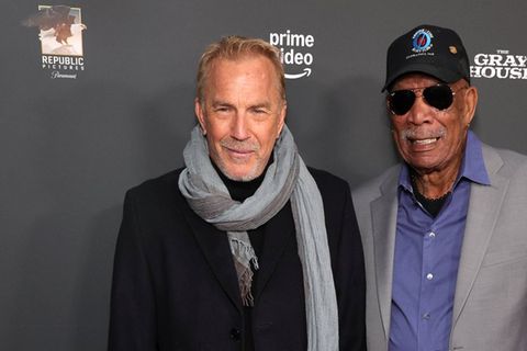 Kevin Costner und Morgan Freeman bei der Premiere zu "The Gray House".