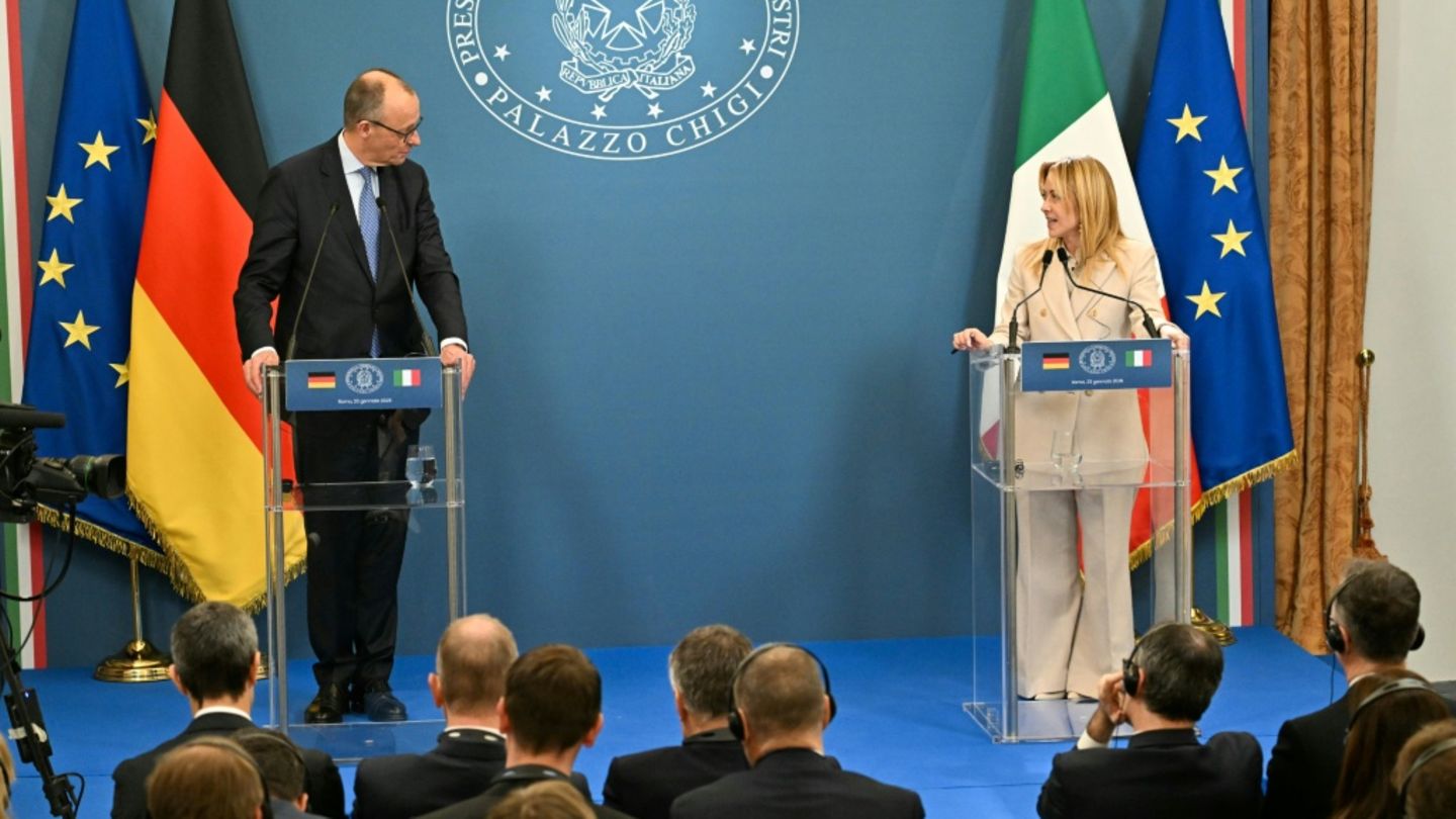 Merz und Meloni traten gemeinsam vor die Presse